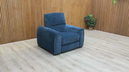 Video demonstrating the Power Recliner function and pull-out Storage Arms with Cup Holders.