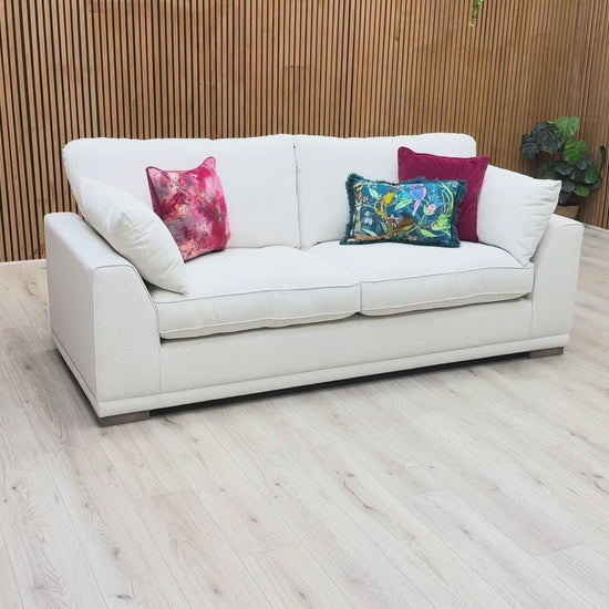 Video preview demonstrating the size and style features of the 'Dalton' Taupe Ashley Fabric 3 Seater Sofa.
