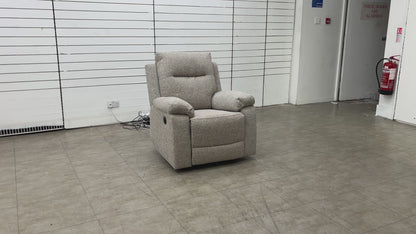 'Georgia' Natural Fabric Power Recliner Armchair