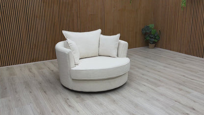 'Lorella' Cream Selway Large Swivel Chair