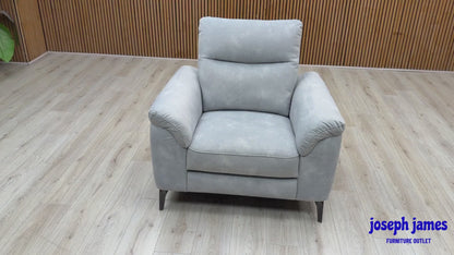 'Morgan' Dexter Smoke Grey Velvet Fabric Chair