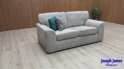 'Emilia' Silver Woven Fabric 2 Seater Sofa