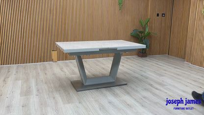 'Grigio' High Gloss Grey Small Pop Up Extending Dining Table