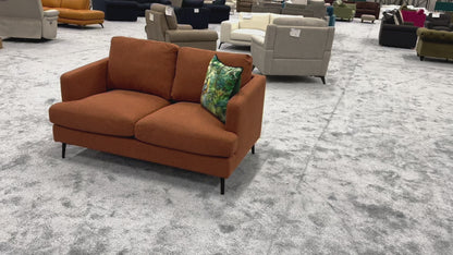 ‘Jasper’ Burnt Orange Fabric 2 Seater Sofa