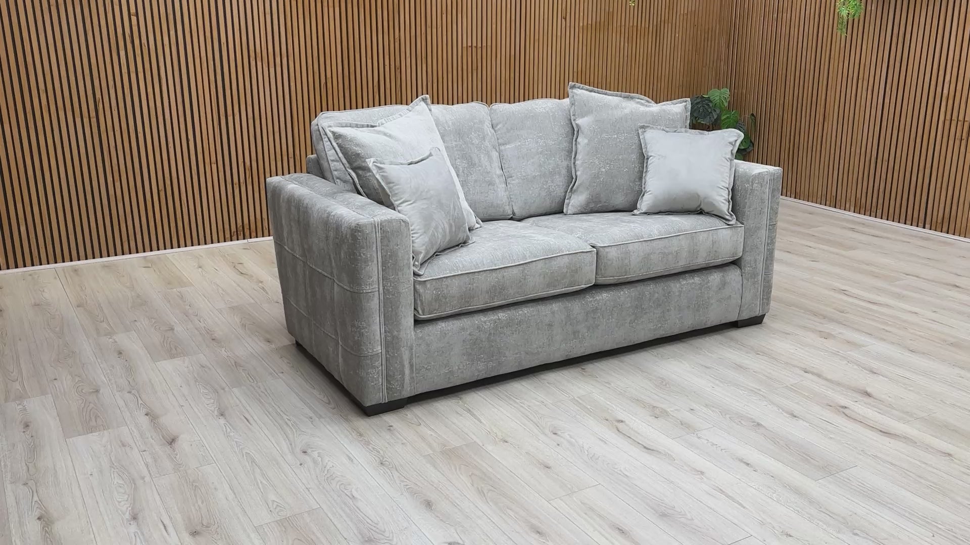 Product walkthrough of the Chelsea 3-seater, showing the soft weave texture, cushion support, and high-quality fabric finish.