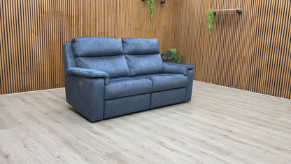 G Plan ‘Thornbury’ A125 Stingray Indigo Velvet 3 Seater Power Recliner Sofa