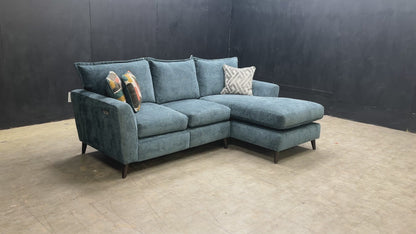 'Sofia' Marlon Atlantic Wf Fabric Right Hand Facing Power Recliner Corner Sofa with Chaise End