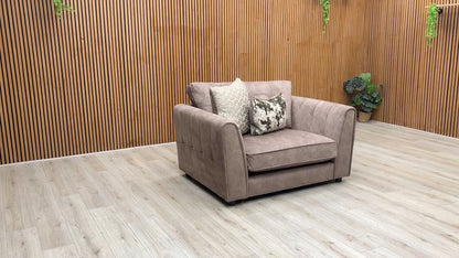 'Mariah' Dapple Velvet Chocolate-Tri Brass Insert Velvet Pillow Back Snuggler Chair (Ariana)