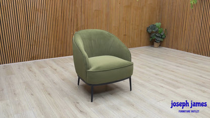 'Studio' Moss Green Velvet Fabric Accent Chair