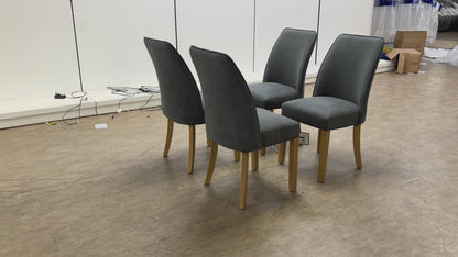 Furnitureland ‘Hamilton’ Charcoal Fabric Set of 4 Dining Chairs