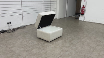 Boutique Collection ‘Blenheim’ Darwin Ivory Fabric Small Storage Footstool