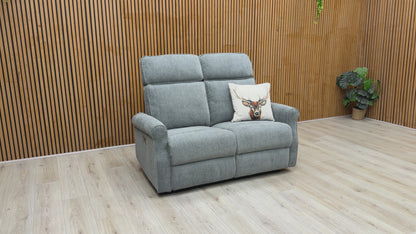 ‘Jessica' Dark Grey Fabric 2 Seater Power Recliner Sofa