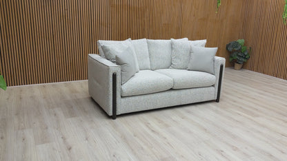 ‘Barney' Silver Zara Fabric 3 Seater Classic Back Sofa