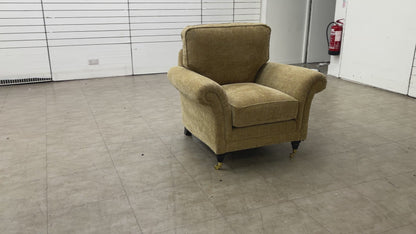 Parker Knoll 'Plaza' Beige Woven Fabric Armchair