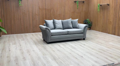 ‘Leila’ Grey Fabric 3 Seater Sofa