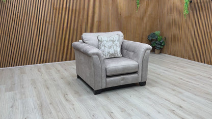 ‘Aura’ Kenzo Oatmeal Dw Ft Fabric Armchair