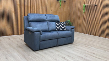 G Plan 'Thornbury' A125 Stingray Indigo Velvet 2 Seater Power Recliner Sofa with Power Headrests and Power Lumbar