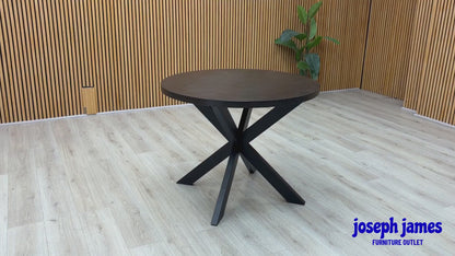 ‘Nate’ Smoked Oak Solid Oak Round Dining Table