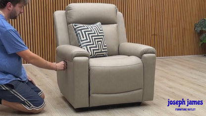 ‘Nova’ Taupe Grey Microfiber Fabric Power Recliner Armchair