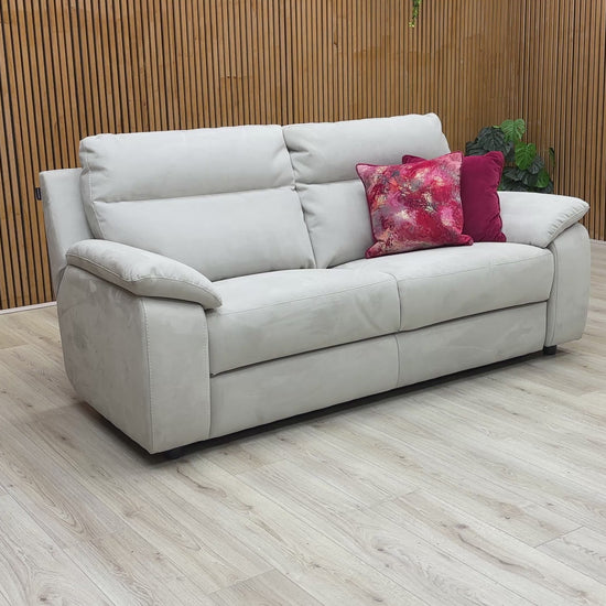Video of construction and comfort features of the Nicoletti ‘Pepino’ Silver Suede 3 Seater Sofa.