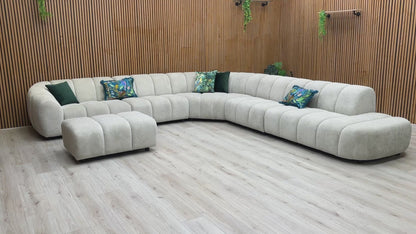 Video preview of the Waldorf Soft Sherpa Stone Corner Sofa Set.