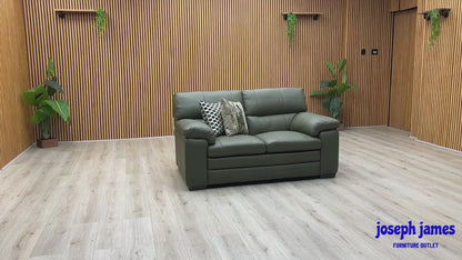 World of Leather ‘Cozee’ Nw-548e Olive Green Pure Premium Leather 2 Seater Sofa