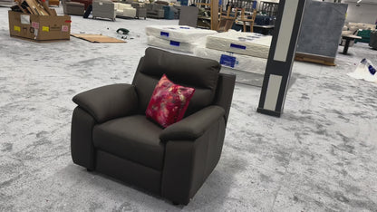 Nicoletti ‘Pepino’ 327 Torello Grigio Scuro Leather Armchair