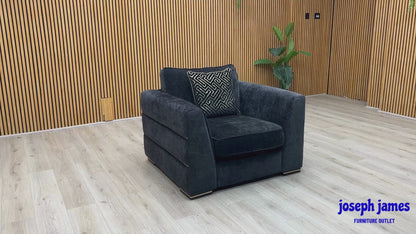 ‘Bellissimo’ Mirage Black - Gold Cp Fabric Chair
