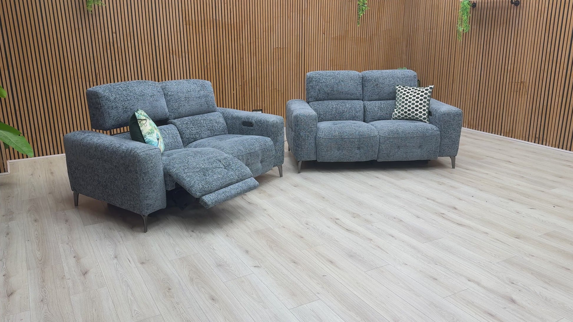 Video demonstration of the independent power reclining, headrest adjustment, and USB charging.