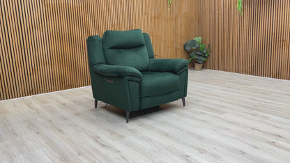 Video demonstrating the smooth motorized reclining action and adjustable power headrest.
