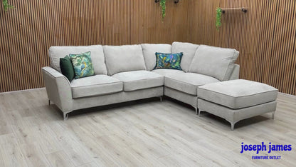 'Legend' Kingston Silver Fabric Right Hand Facing Classic Back Corner Sofa