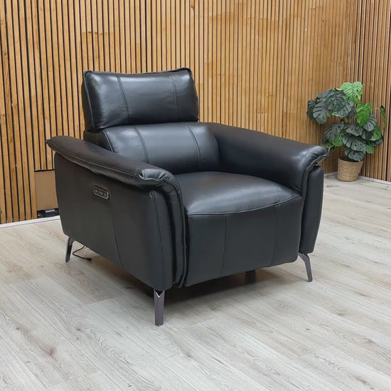 Video demonstrating the smooth power reclining mechanism and adjustable telescopic headrest of the ‘Jude’ Oslo chair.
