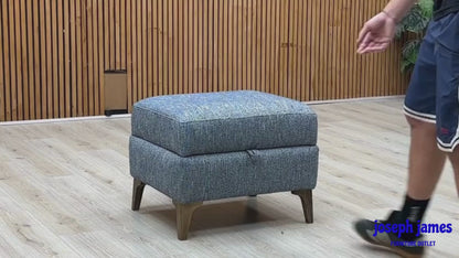 ‘Moderna' Blr Marine Blue Sw Fabric Storage Footstool