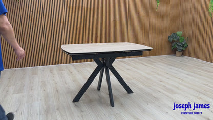 ‘Quattro’ Mocha Ceramic Top Extending Draw Leaf Table