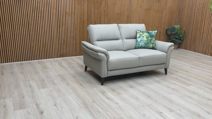 ‘Winner’ Oslo Cat-40:27 Light Grey Leather 2 Seater Sofa