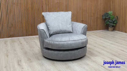 'Legend' Sublime Armour Grey Fabric Swivel Chair