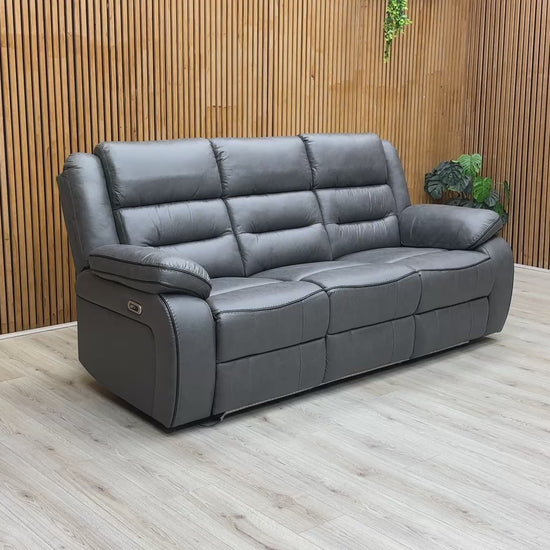 Video  of the Electric Recliner function and LED lights of the Vegas Charcoal Grey Sofa.