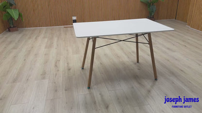 'Aaron' Veneer Wood Top Small Dining Table with Wooden Legs