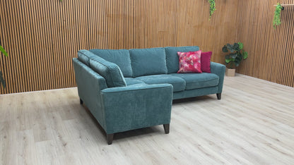 'Brondby' Fab-Can-R340 Peacock Fabric Small Left Hand Facing Corner Sofa
