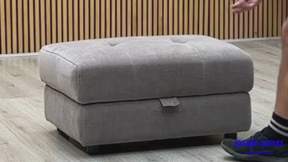 ‘Dinky’ Manhattan Nutmeg Fabric Large Storage Footstool