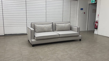‘Demure' Silver Demure Textured and Velvet 4 Seater Sofa Bed