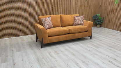‘Collins’ Almond Orange Towel Velvet 3 Seater Sofa
