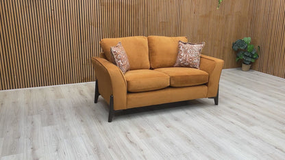‘Collins’ Almond Orange Towel Velvet 2 Seater Sofa