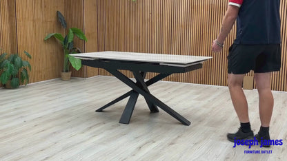 ‘Germain’ Real Marble Top Small Extending Dining Table