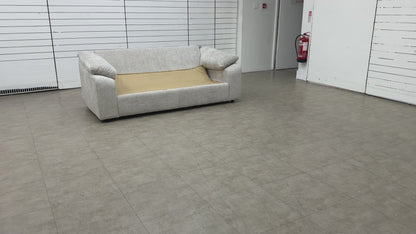 'Hampton' Chunki Pumice Woven Fabric 3 Seater Sofa Bed with Zip Arms