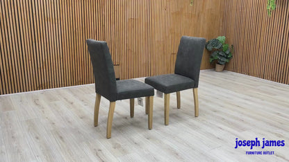Furnitureland ‘Augusta’ Grey Cowboy Upholstered Dining Chair - Set of 2