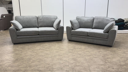 'Chalfont' Downton Platinum Fabric 3 + 2 Seater Sofa Set