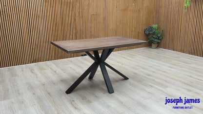 'Mars' Dark Oak Solid Oak Compact 135cm Fixed Dining Table