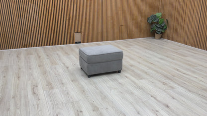 ‘Comfi’ Light Grey Fabric Storage Footstool