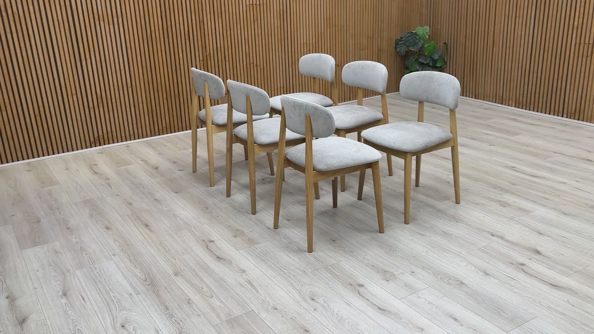 Video showcasing the 360-degree build quality and fabric texture of the Stockholm upholstered chair.